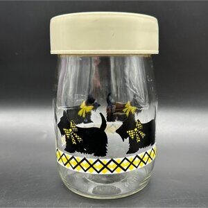Vintage Glass Jar 1 Liter Carlton USA Scotty Dog Puppy Treats Canister Storage